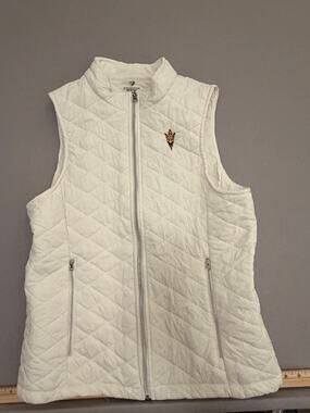 Colosseum Arizona State Sun Devils Quilted Vest Women’s Large White ASU